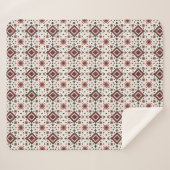 Folk Diamond Cross Stitch Seamless Pattern Sherpa Deken (Voorkant (horizontaal))