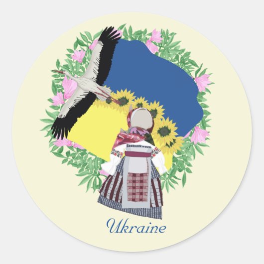 Folk Doll, pop amulet. Motanka. Ronde Sticker (Voorkant)