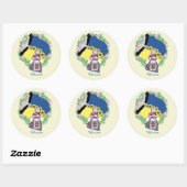 Folk Doll, pop amulet. Motanka. Ronde Sticker (Vel)