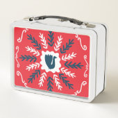 Folk Doodle Art Kerst Tegel (Achterkant)