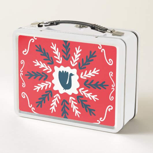 Folk Doodle Art Kerst Tegel (Achterkant)