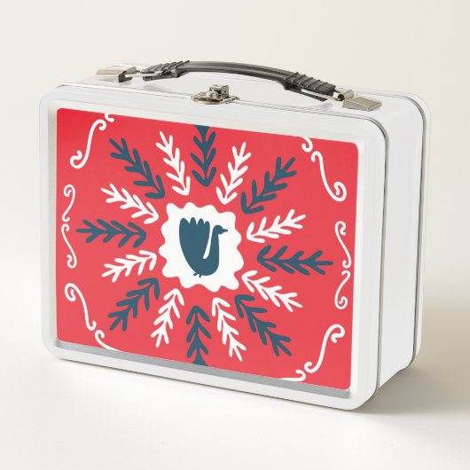 Folk Doodle Art Kerst Tegel (Voorkant)