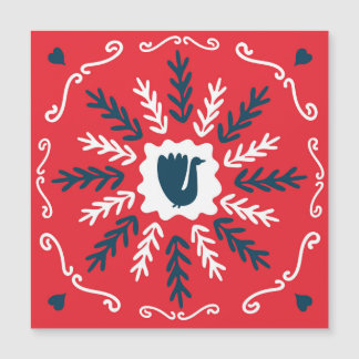 Folk Doodle Art Kerst Tegel