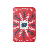 Folk Doodle Art Kerst Tegel Badmat (Voorkant Verticaal)