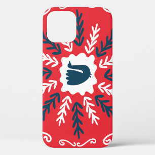Folk Doodle Art Kerst Tegel Case-Mate iPhone Case