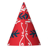 Folk Doodle Art Kerst Tegel Feesthoedjes (Achterkant)