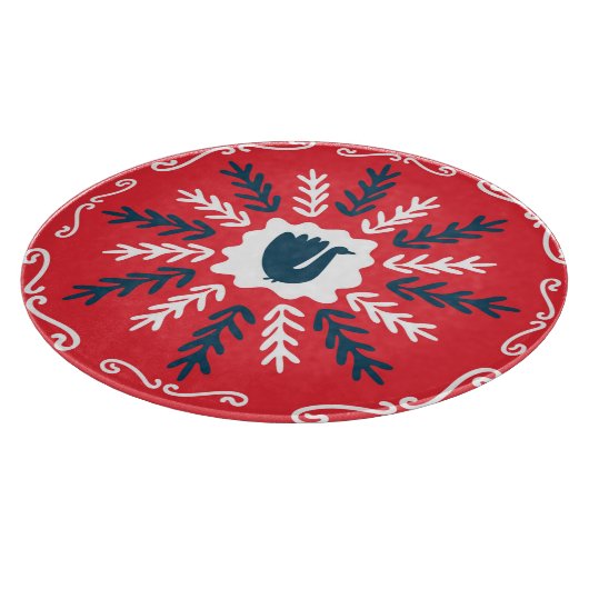 Folk Doodle Art Kerst Tegel Snijplank (Hoek)