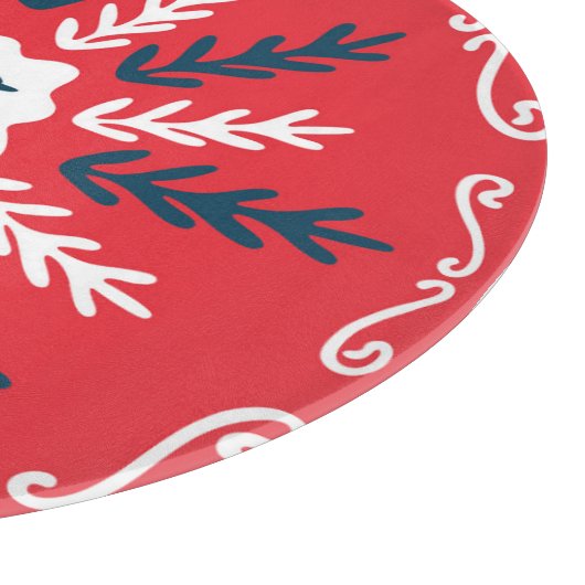 Folk Doodle Art Kerst Tegel Snijplank (Hoek)