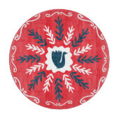 Folk Doodle Art Kerst Tegel Snijplank (Voorkant)