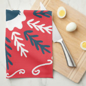 Folk Doodle Art Kerst Tegel Theedoek (Quarter Fold)