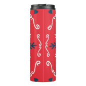 Folk Doodle Art Kerst Tegel Thermosbeker (Achterkant)