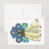 Folk Dress Traditional Poolse Costume Waterverf Briefkaart (Voorkant / Achterkant)
