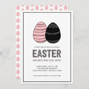 Folk Easter Brunch en Egg Hunt Invitation Card Kaart