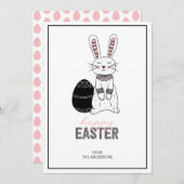 Folk Easter Bunny Rabbit Card Feestdagenkaart (Voorkant / Achterkant)