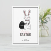 Folk Easter Bunny Rabbit Card Feestdagenkaart (Staand voorkant)