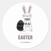 Folk Easter Bunny Rabbit Sticker (Voorkant)