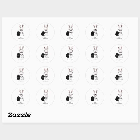 Folk Easter Bunny Rabbit Sticker (Vel)