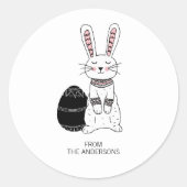 Folk Easter Bunny Rabbit Sticker (Voorkant)