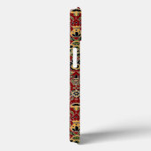 Folk Embroidery Yellow, groen, zwart op Deep Red Case-Mate iPhone Case (Achterkant / Rechts)