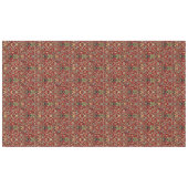 Folk Embroidery Yellow, groen, zwart op Deep Red Tafelkleed (Voorkant (Horizontaal))