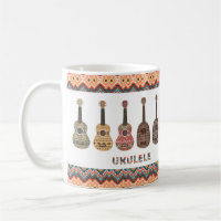 Folk Etnisch Geometrisch Patroon Ukulele Mok