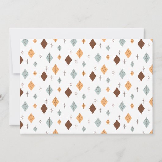 Folk Fall Leaves Friendsgiving Potluck Invitation Kaart (Achterkant)