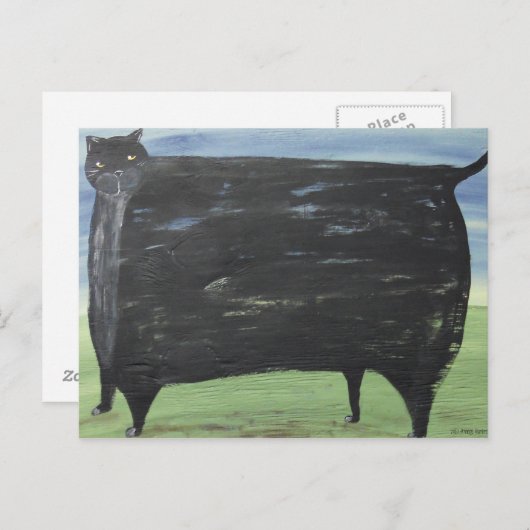 Folk Fat Cat Briefkaart (Voorkant / Achterkant)