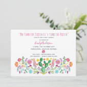 Folk Fiesta Baby Shower Uitnodiging Waterverf Cact (Staand voorkant)