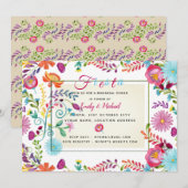 Folk Fiesta Rehearsal Dinner Invitation Waterverf Kaart (Voorkant / Achterkant)