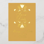 Folk Flora sparen de Datum Gedprekte Uitnodiging v (Voorkant)