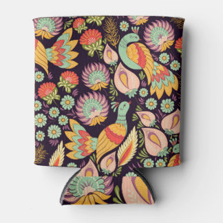 Folk Floral Birds Ornament Blikjeskoeler