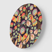 Folk Floral Birds Ornament Grote Klok (Hoek)