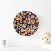Folk Floral Birds Ornament Grote Klok (Huis)