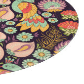 Folk Floral Birds Ornament Snijplank (Hoek)