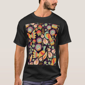  Folk Floral Birds Ornament T-shirt