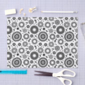 Folk Floral Black and White Flowers Boho Chic Tissuepapier (Craft)