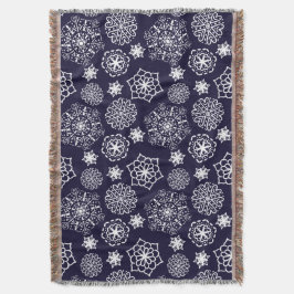 Folk floral blauw II patroon Deken