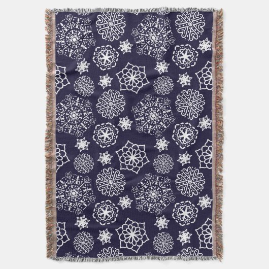 Folk floral blauw II patroon Deken (Voorkant Verticaal)