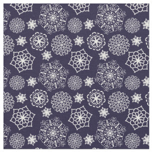 Folk floral blauw II patroon Stof