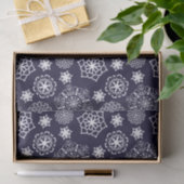 Folk floral blauw II patroon Tissuepapier (Geschenk)