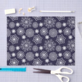 Folk floral blauw II patroon Tissuepapier (Craft)