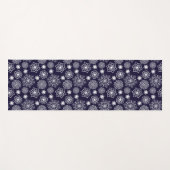 Folk floral blauw II patroon Yogamat (Voorkant (horizontaal))