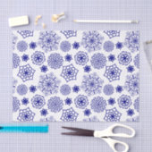 Folk floral blauw patten tissuepapier (Craft)