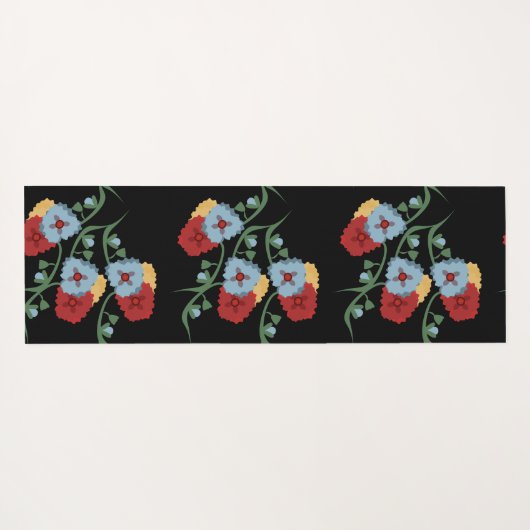 Folk Floral Botanical Yoga Mat (Achterkant (horizontaal))
