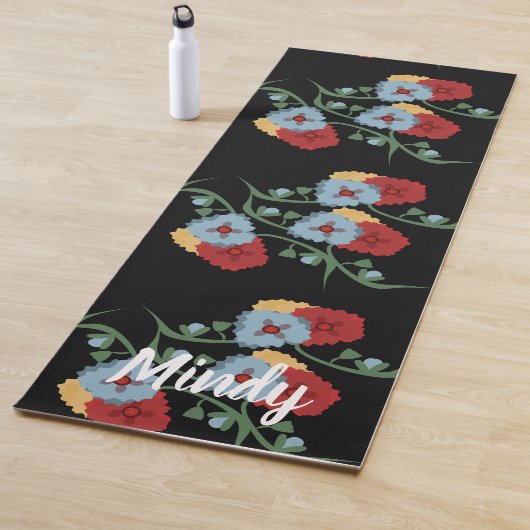 Folk Floral Botanical Yoga Mat (In situ)