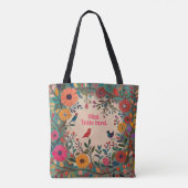 Folk Floral Canvas tas - Muziekliefhebber - Zingen (Achterkant)