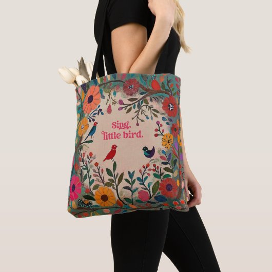 Folk Floral Canvas tas - Muziekliefhebber - Zingen (Dichtbij)