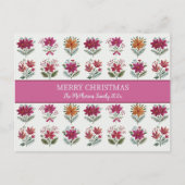 Folk Floral Christmas  Feestdagenkaart (Voorkant)
