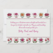 Folk Floral Christmas  Feestdagenkaart (Achterkant)