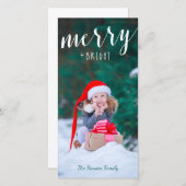 Folk Floral kerstfoto Feestdagenkaart (Voorkant / Achterkant)